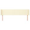 vidaXL T&ecirc;te de lit avec oreilles Cr&egrave;me 183x16x78/88 cm Similicuir