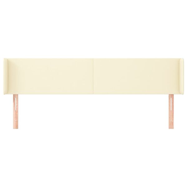 vidaXL T&ecirc;te de lit avec oreilles Cr&egrave;me 183x16x78/88 cm Similicuir