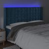 vidaXL T&ecirc;te de lit &agrave; LED Bleu fonc&eacute; 203x16x118/128 cm Velours