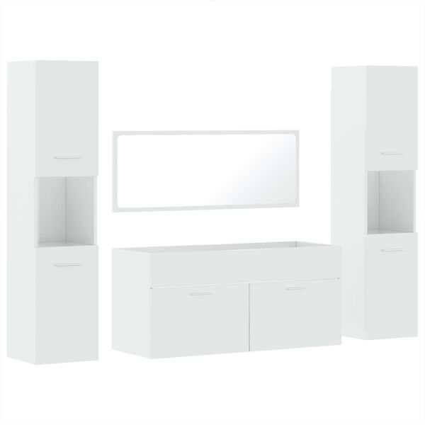 vidaXL Ensemble de meubles de salle de bain 4 pcs blanc brillant