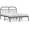 vidaXL Cadre de lit m&eacute;tal sans matelas avec t&ecirc;te de lit noir 140x190cm
