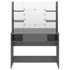 vidaXL Table de maquillage avec éclairage LED MDF Gris brillant