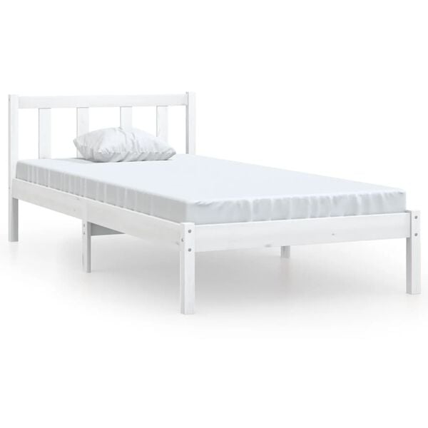 vidaXL Cadre de lit sans matelas blanc 90x190 cm bois massif