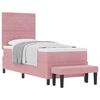 vidaXL Lit &agrave; ressorts avec t&ecirc;te de lit Rose 200 x 80 cm Velours
