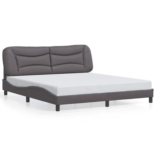 vidaXL Cadre de lit sans matelas Hvar gris 180x200 cm similicuir