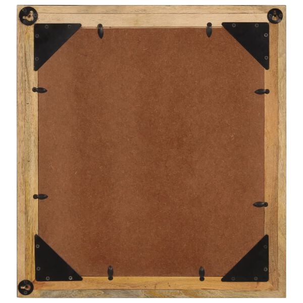 vidaXL Miroir de salle de bain 55x1x60cm verre et bois massif manguier