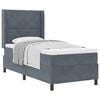 vidaXL Lit &agrave; ressorts avec matelas Gris fonc&eacute; 90 x 200 cm Velours