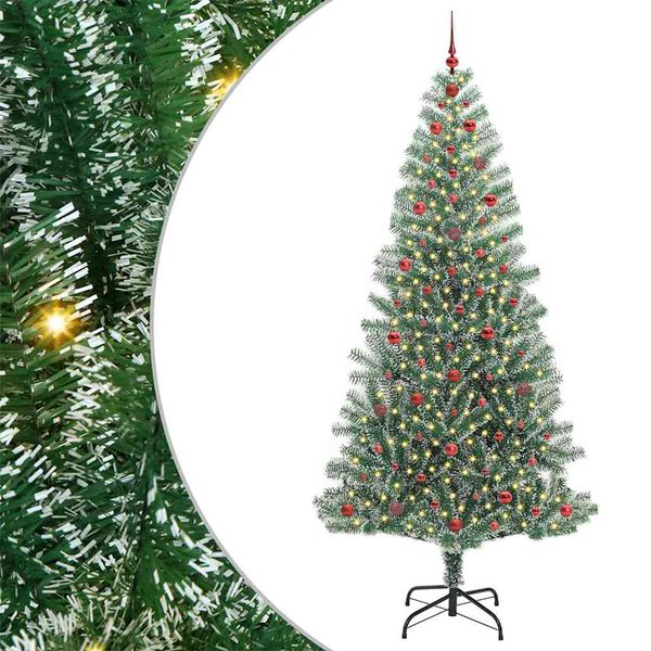 vidaXL Arbre de No&euml;l artificiel floconn&eacute; de neige avec lumi&egrave;re LED
