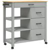vidaXL Chariot de cuisine MONZA 84x40x88,5 cm bois massif de pin