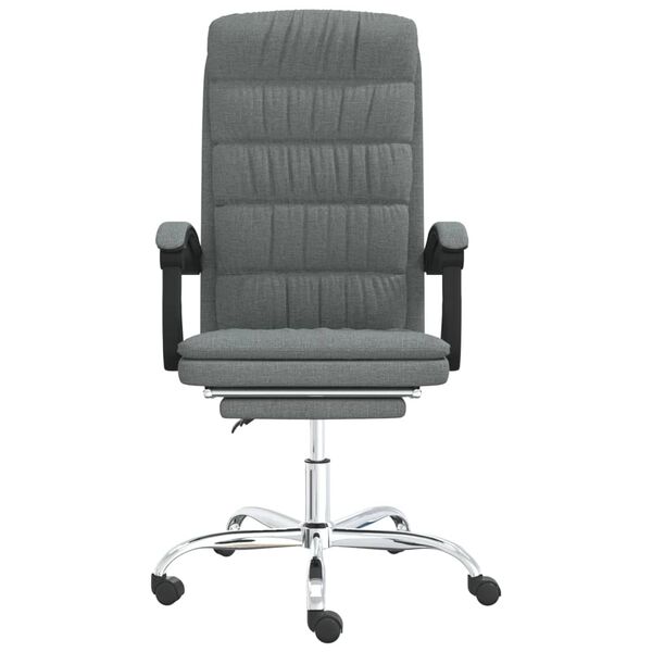 vidaXL Fauteuil inclinable de bureau Gris fonc&eacute; Tissu
