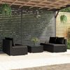 vidaXL Salon de jardin 5 pcs avec coussins r&eacute;sine tress&eacute;e noir