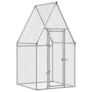 vidaXL Cage pour poules argent&eacute; 100x100x190 cm acier galvanis&eacute;