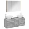 vidaXL Ensemble de mobilier de salle de bain 4 pc Sonoma gris