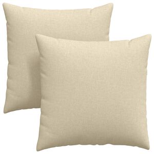 vidaXL Coussins de canap&eacute; 2 pcs Cr&egrave;me 80 x 80 cm tissu