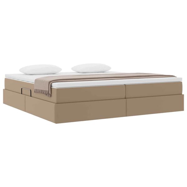 vidaXL Lit avec rangement et matelas Cappuccino 200 x 200 cm