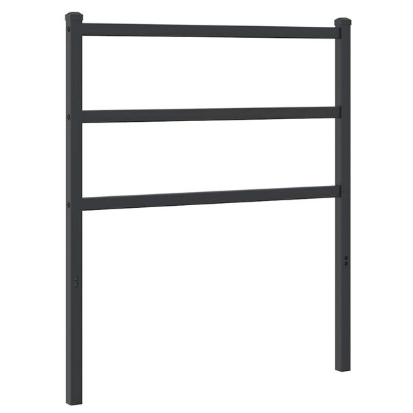 vidaXL T&ecirc;te de lit de remplacement m&eacute;tal noir 75 cm