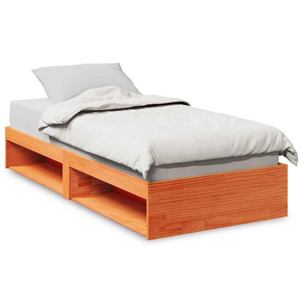 vidaXL Lit de jour sans matelas cire marron 90x190 cm bois pin massif