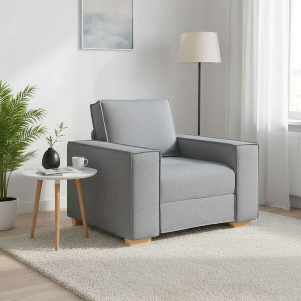 vidaXL Canap&eacute; Fauteuil Gris Clair 100x78x84 cm Tissu