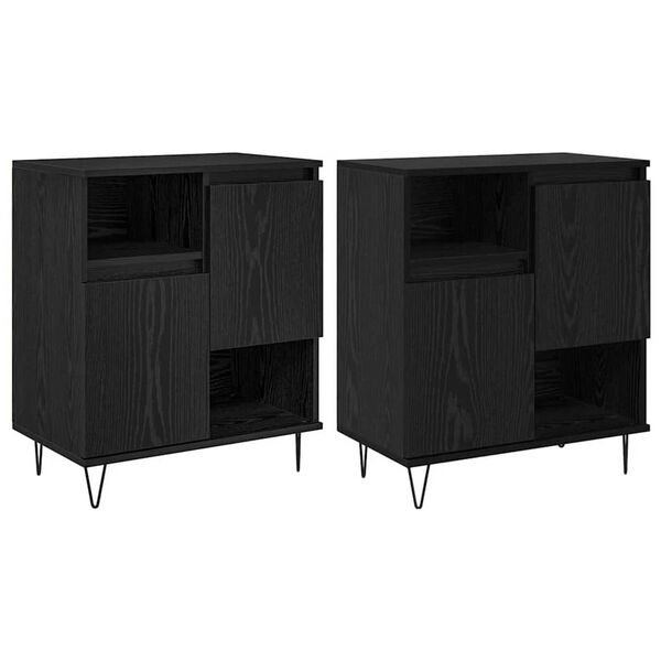 vidaXL Buffet 2 pcs Chêne noir 60 x 35 x 70 cm