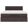 VidaXL Cadre de lit ottoman avec matelas marron fonc&eacute; 140x200 cm tissu