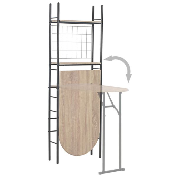 vidaXL Ensemble à dîner pliant 3 pcs et étagère de rangement MDF acier