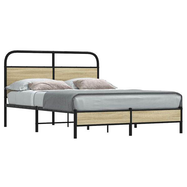 vidaXL Cadre de lit sans matelas 140x190 cm ch&ecirc;ne sonoma