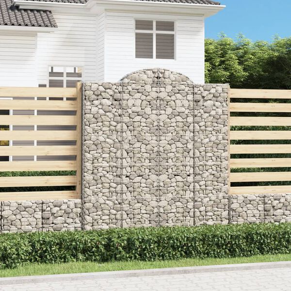 vidaXL Paniers &agrave; gabions arqu&eacute;s 10 pcs 200x50x220/240 cm Fer galvanis&eacute;