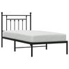 vidaXL Cadre de lit métal sans matelas avec tête de lit noir 80x200 cm