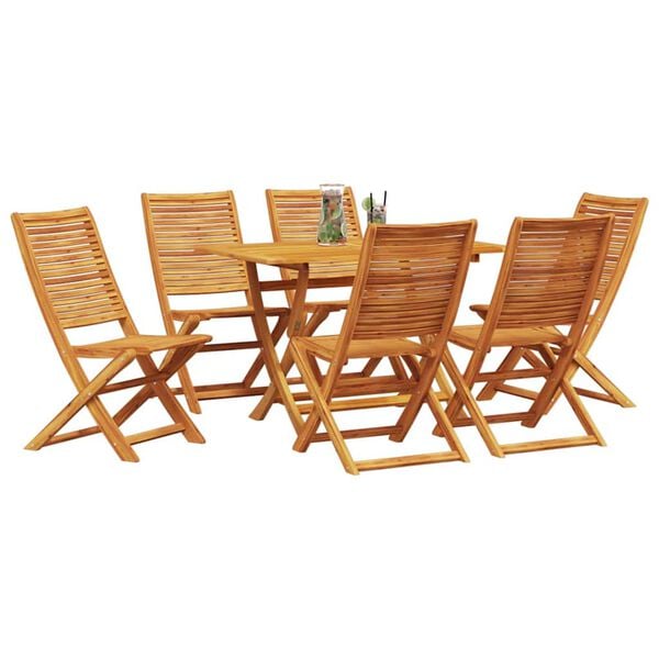 vidaXL Ensemble de salle &agrave; manger pour jardin 7 pcs Marron