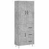 vidaXL Buffet haut Gris b&eacute;ton 69,5x34x180 cm Bois d'ing&eacute;nierie