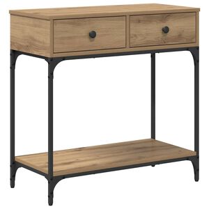 vidaXL Table console avec tiroir ch&ecirc;ne artisanal 75 x 34,5 x 75 cm