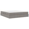 vidaXL Lit avec rangement et matelas Taupe 180 x 200 cm Polyester