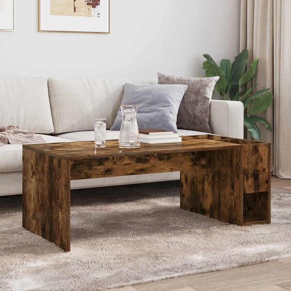 vidaXL Table basse Ch&ecirc;ne fum&eacute; 101,5 x 50 x 37 cm Bois d'ing&eacute;nierie