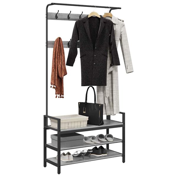 vidaXL Porte-manteau Gris Sonoma 95 x 34 x 184 cm Bois d'ing&eacute;nierie