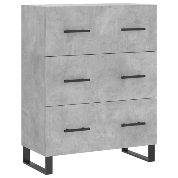 vidaXL Buffet gris b&eacute;ton 69,5x34x90 cm bois d'ing&eacute;nierie