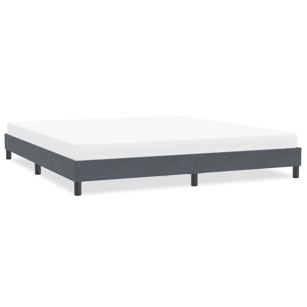 vidaXL Cadre de lit sans matelas gris fonc&eacute; 200x210 cm velours
