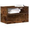 vidaXL Table de chevet murale ch&ecirc;ne fum&eacute; 45x26x28,5 cm