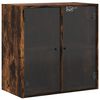 vidaXL Armoire murale avec portes en verre ch&ecirc;ne fum&eacute; 68x37x68,5 cm