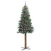 vidaXL Sapin de No&euml;l mince Vert 210 cm PVC et bois de pin massif