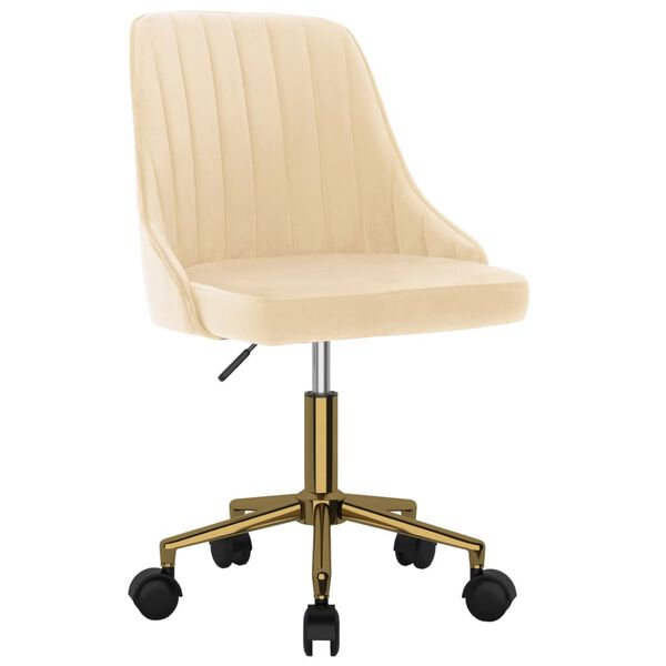 vidaXL Chaises pivotantes &agrave; manger lot de 2 cr&egrave;me velours