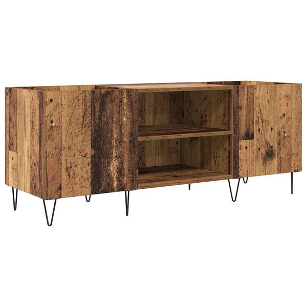 vidaXL Meuble &agrave; vinyles avec &eacute;tag&egrave;re Bois Ancien 121 x 38 x 48 cm