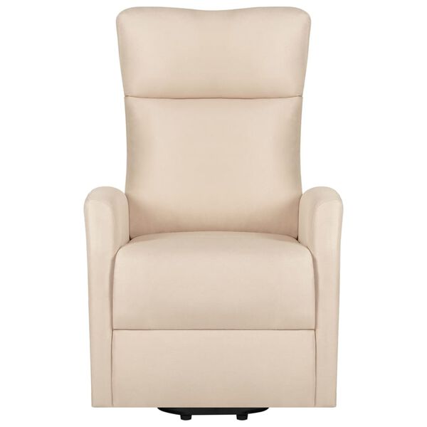vidaXL Fauteuil de massage Crème Tissu