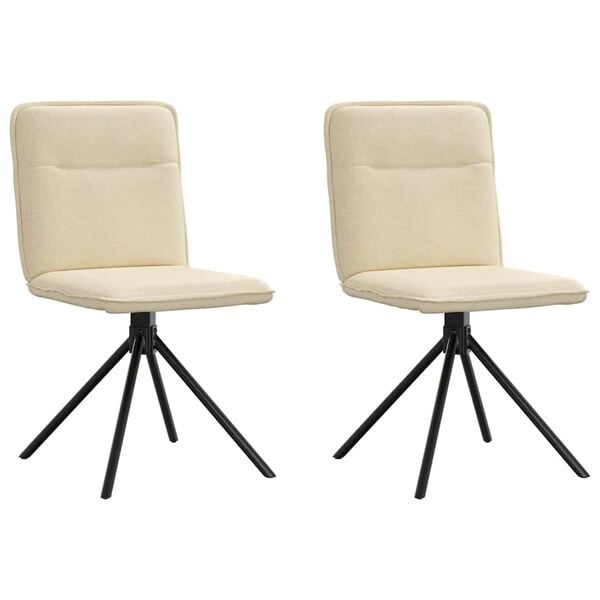 vidaXL Chaises &agrave; manger lot de 2 cr&egrave;me tissu