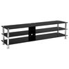 vidaXL Meuble TV Noir 150 x 40 x 40 cm Verre tremp&eacute;