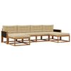vidaXL Ensemble de canap&eacute;s d'ext&eacute;rieur 6 pc Naturel et Beige