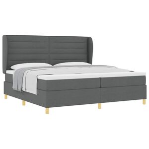 vidaXL Lit &agrave; ressorts avec matelas gris fonc&eacute; 90x190 cm Gris fonc&eacute;