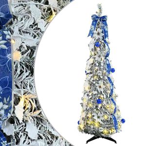 vidaXL Sapin de Noël artificiel avec 100 LED Blanc 150 cm PVC