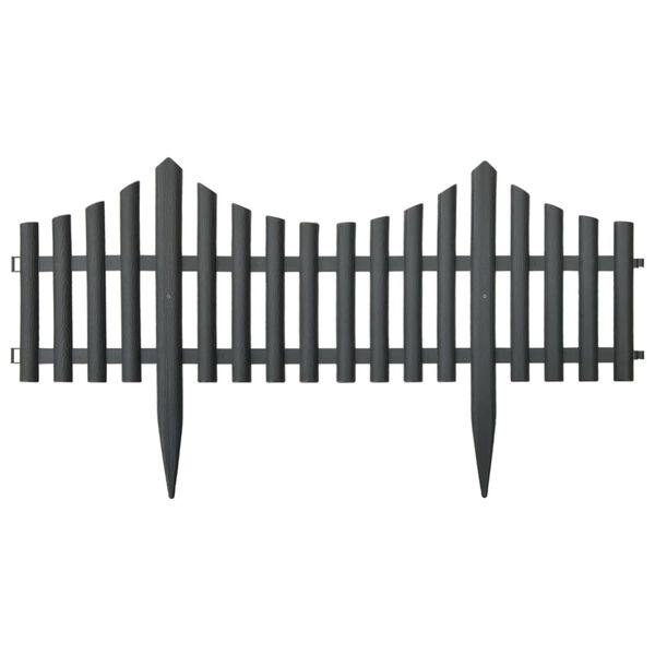 vidaXL Bordures de pelouse 17 pcs Anthracite 10 m PP