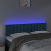 vidaXL T&ecirc;te de lit &agrave; LED Bleu fonc&eacute; 144x5x78/88 cm Velours