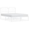 vidaXL Cadre de lit m&eacute;tal sans matelas et t&ecirc;te de lit blanc 135x190 cm